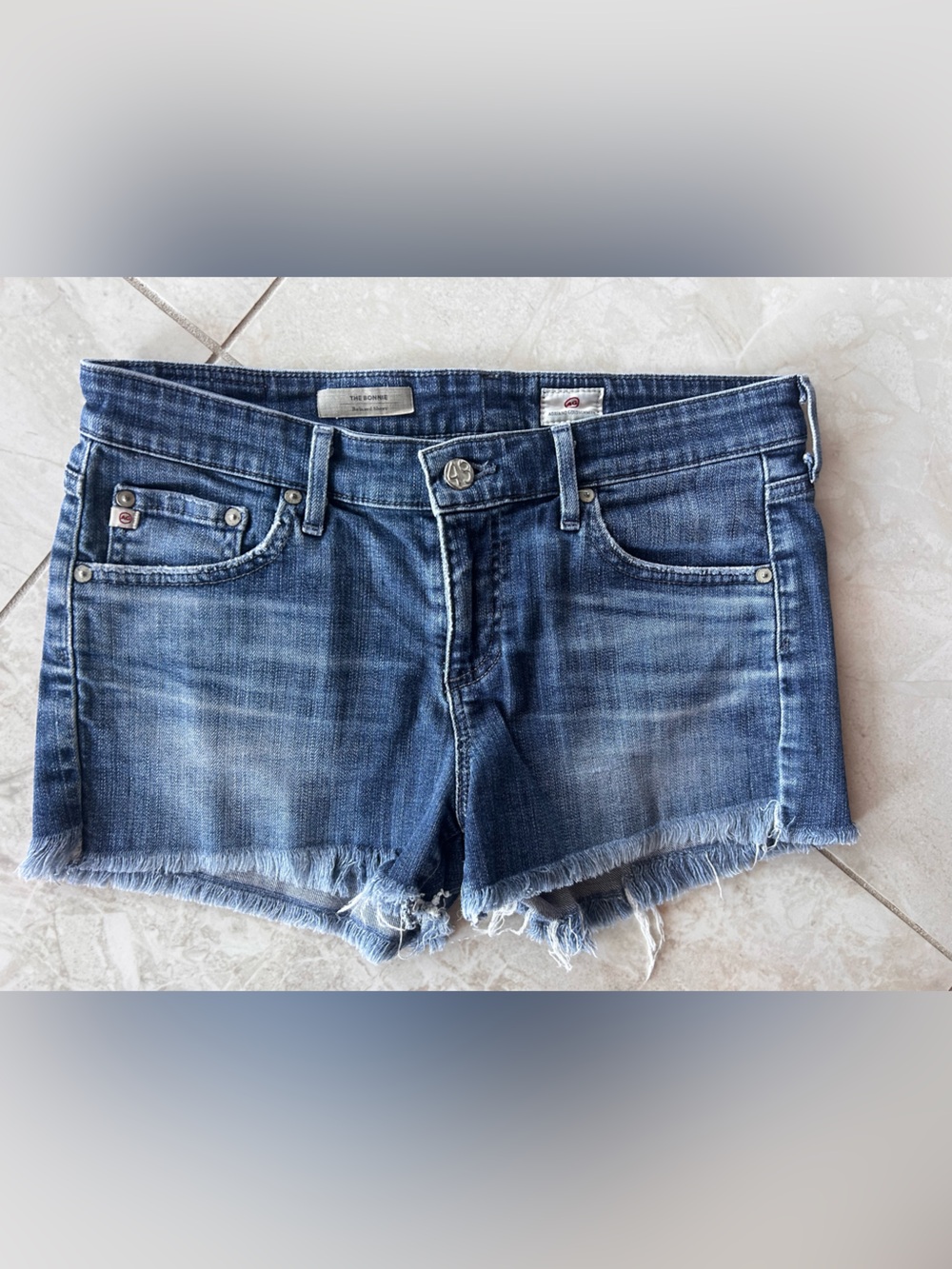 AG Adriano Goldschmied Distressed Blue Denim Women's Shorts